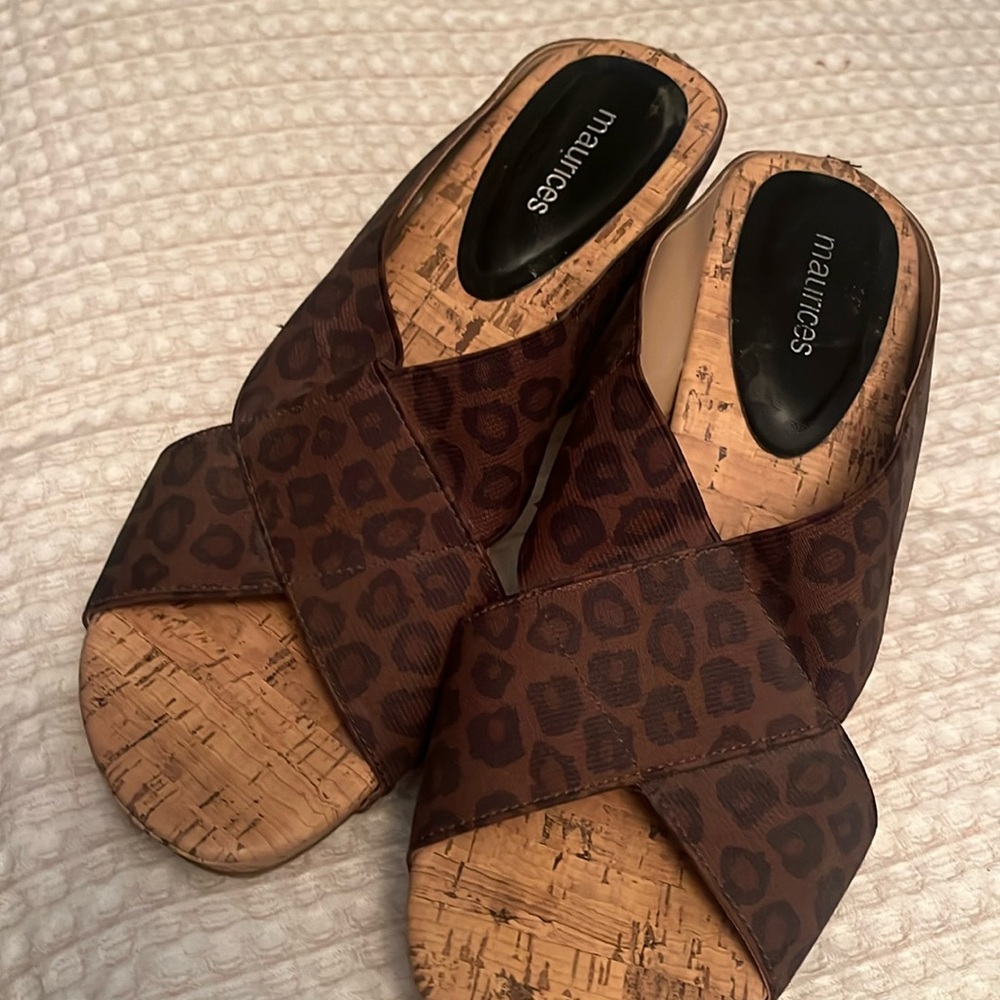 Maurice wedge leopard print shoes size 11 women’s new without tags